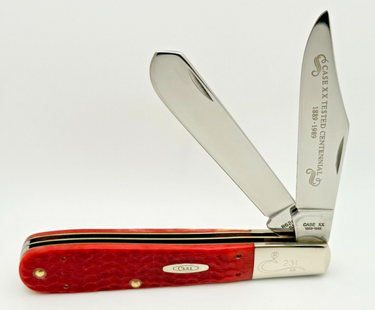 CASE XX DADDY BARLOW KNIFE 1989 CENTENNIAL SET REDBONE R6243 SN# 231