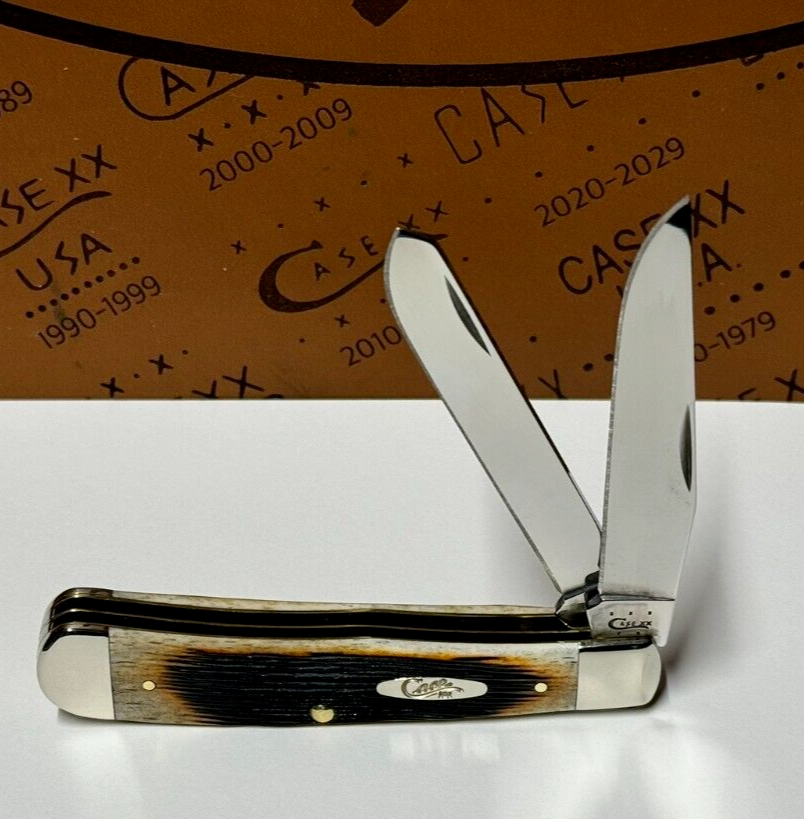 2015 Case XX Trapper Knife Barnboard Jig Burnt Sugar Bone MIB