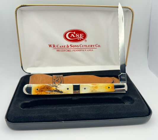 RARE!! 2012 CASE XX COMPLETE SET STAG MELON TESTER 5100 W/ SHEATH, BOX & SLEEVE!